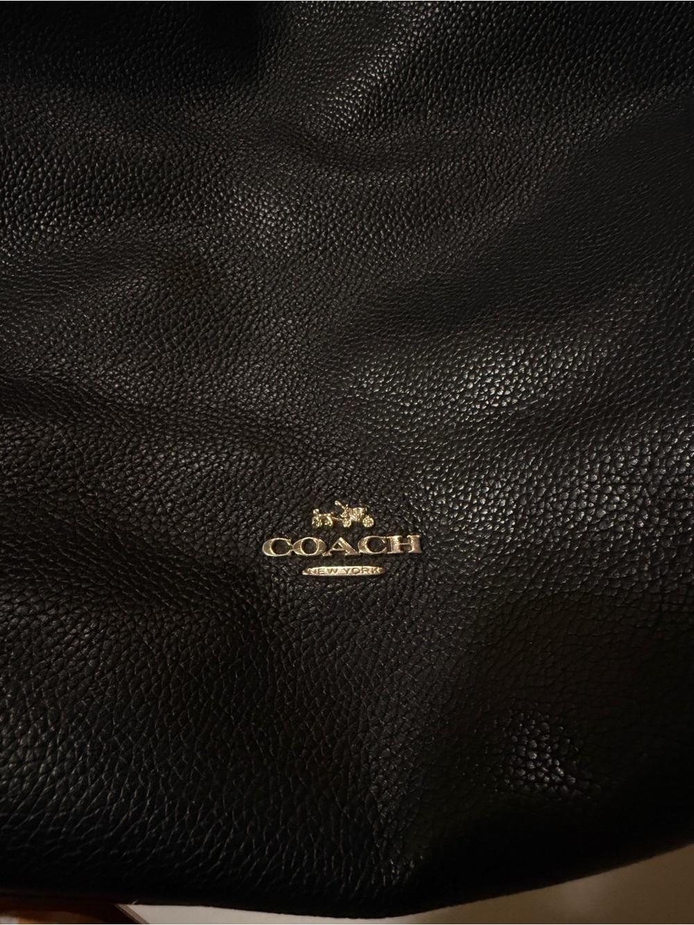 Coach Edie 31 Black Pebbled Leather Shoulder Bag with Gold Hardware - Picture 10 of 12